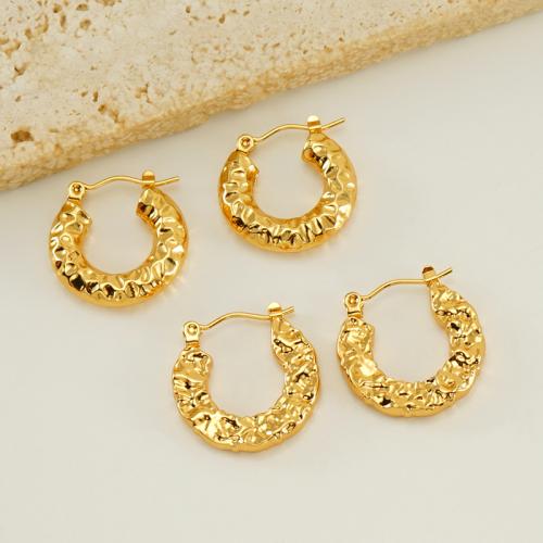 Rostfritt stål spaken bakåt Earring, 304 rostfritt stål, 18K guldpläterad, mode smycken & olika stilar för val & för kvinna, gyllene, 21x20mm, Säljs av Par