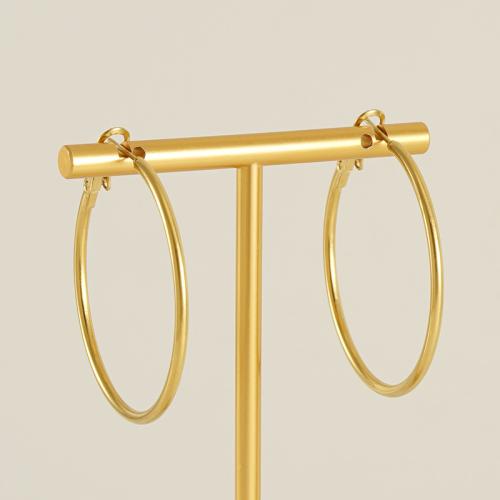 Cruach dhosmálta Lever Back Earring, 304 Cruach dhosmálta, 18K ór plátáilte, jewelry faisin & do bhean, órga, 40mm, Díolta De réir Péire