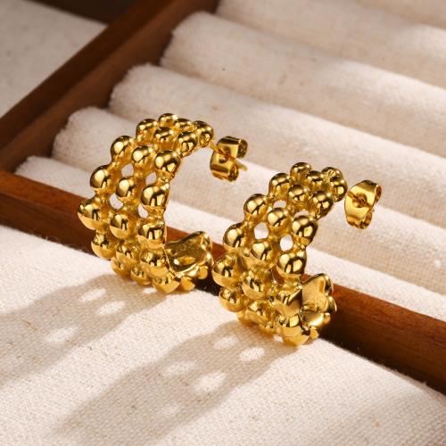 Roestvrij staal Stud Earrings, 304 roestvrij staal, gold plated, mode sieraden & voor vrouw, gouden, 25x13.20mm, Verkocht door pair