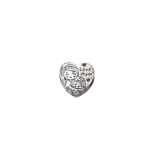 Zink Alloy Heart Pärlor, Hjärta, silver pläterad, DIY, nickel, bly och kadmium gratis, 1.20x0.70x1.10mm, Säljs av PC