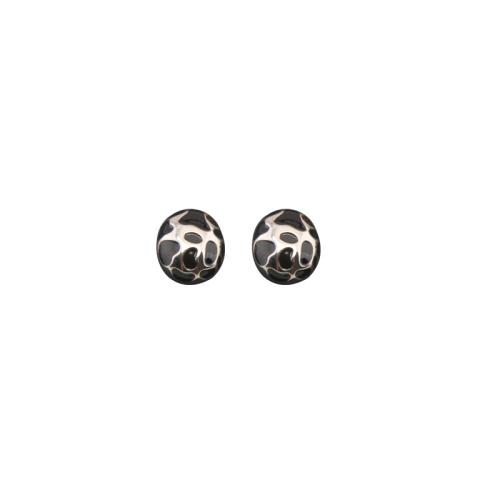 Zinc Alloy Stud Earring plated fashion jewelry & for woman & enamel black Sold By Pair