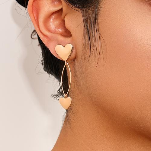 Zinc Alloy Stud Earring Heart plated for woman Sold By Pair