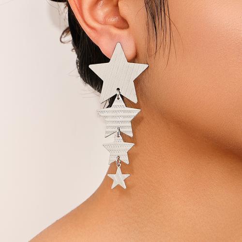 Boucle d'oreille dormeuse en alliage de zinc, étoile, Placage, pour femme, plus de couleurs à choisir, Vendu par paire