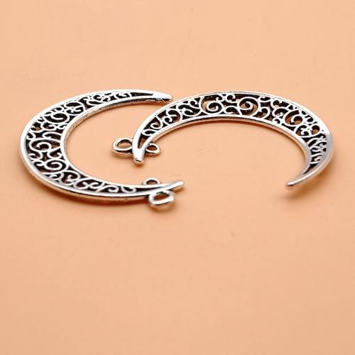 Zinc Alloy Moon Pendants plated DIY & double-hole Sold By Bag