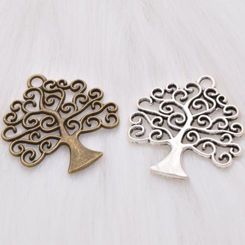 Zinc Alloy Pendler, Tree, forgyldt, du kan DIY, flere farver til valg, 26x26mm, 100pc'er/Bag, Solgt af Bag