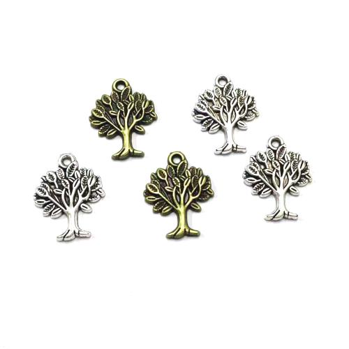 Zinc Alloy Pendler, Tree, forgyldt, du kan DIY, flere farver til valg, 21x17mm, 100pc'er/Bag, Solgt af Bag