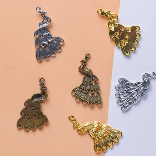 Zinc Alloy Flower Pendants Peacock plated DIY Sold By Bag