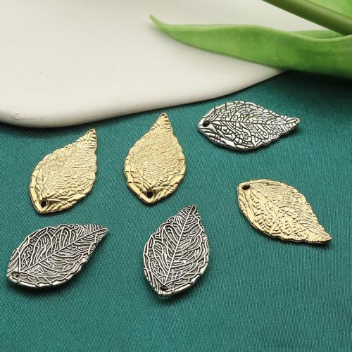 Cink Alloy Leaf Privjesci, List, pozlaćen, možete DIY, više boja za izbor, 25.20x14.70x1mm, 100računala/Torba, Prodano By Torba