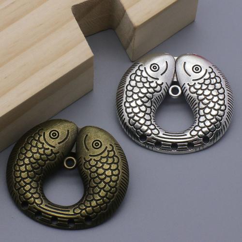 Zinc Alloy Flower Pendants Double Fish plated DIY Sold By Bag