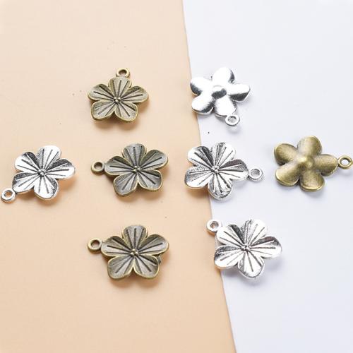 Sinc Alloy Flower Pendants, plátáilte, DIY, dathanna níos mó le haghaidh rogha, 22x18mm, 100ríomhairí pearsanta/Mála, Díolta De réir Mála