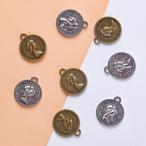 Zinc Alloy Pendants Round plated DIY Sold By Bag