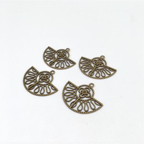 Sinc Alloy Pendants, Fan, dath cré-umha antique plátáilte, DIY, 31x38x2mm, 100ríomhairí pearsanta/Mála, Díolta De réir Mála