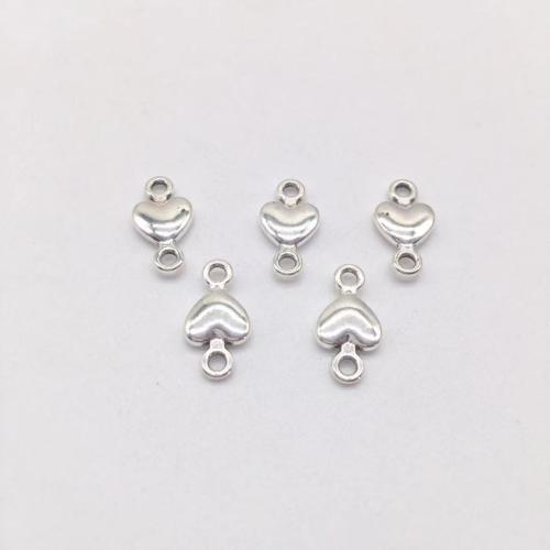 Connettore in lega di zinco cuore, lega in zinco, placcato argento antico, DIY & 1/1 anello del connettore, 15x8mm, 100PC/borsa, Venduto da borsa