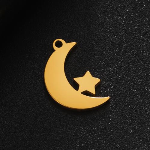 Stainless Steel Pendants 304 Stainless Steel Moon and Star DIY Sold By PC