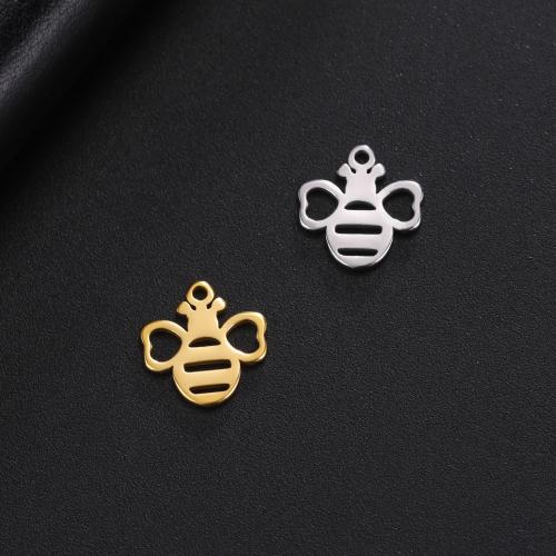 Rustfrit stål Animal Pendler, 304 rustfrit stål, Bee, du kan DIY & hule, flere farver til valg, 12.50x13mm, Solgt af PC