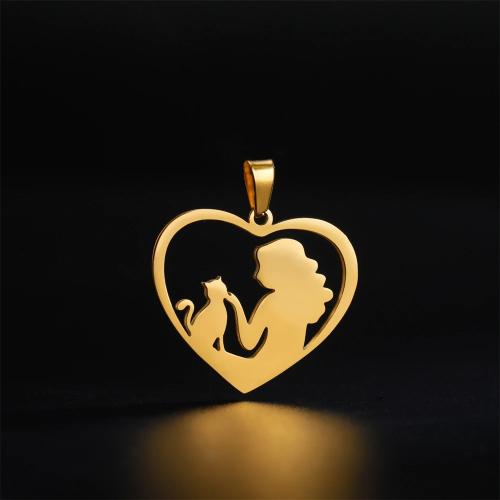 Stainless Steel Heart Pendants 304 Stainless Steel DIY & hollow Sold By PC