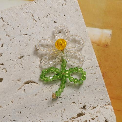 Hair Accessories DIY Findings Crystal with brass wire Flower handmade Sold By PC