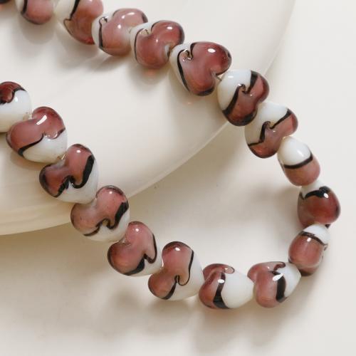 Handgemaakte Lampwork Beads, Hart, DIY, meer kleuren voor de keuze, 15x15mm, Verkocht door PC