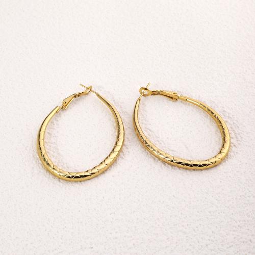 Rostfritt stål spaken bakåt Earring, 304 rostfritt stål, 18K guldpläterad, mode smycken & för kvinna, gyllene, 52x40mm, Säljs av Par