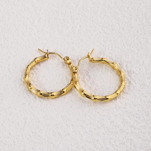 Rostfritt stål spaken bakåt Earring, 304 rostfritt stål, 18K guldpläterad, mode smycken & för kvinna, gyllene, 25x23mm, Säljs av Par