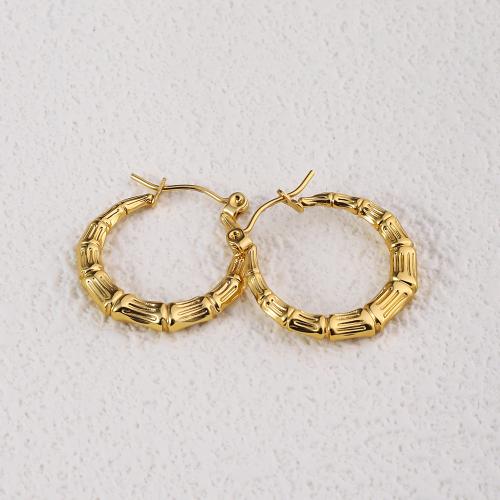 Rostfritt stål spaken bakåt Earring, 304 rostfritt stål, 18K guldpläterad, mode smycken & för kvinna, gyllene, 25x25mm, Säljs av Par