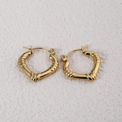 Rostfritt stål spaken bakåt Earring, 304 rostfritt stål, 18K guldpläterad, mode smycken & för kvinna, gyllene, 22x20mm, Säljs av Par