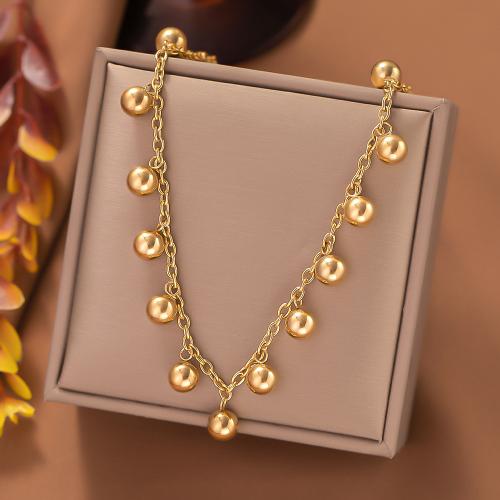 Colar de jóias de aço inoxidável, Aço inoxidável 304, with 5cm extender chain, joias de moda & para mulher, dourado, comprimento Aprox 42 cm, vendido por PC