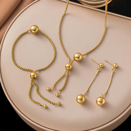 Fashion Stainless Steel Jewelry Sets 304 Stainless Steel fashion jewelry & for woman golden Sold By PC