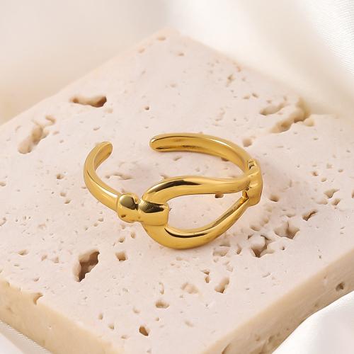 Vinger Ring in edelstaal, 304 roestvrij staal, Verstelbare & mode sieraden & voor vrouw, gouden, Verkocht door PC