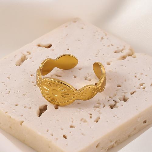 Vinger Ring in edelstaal, 304 roestvrij staal, mode sieraden & voor vrouw, gouden, Verkocht door PC