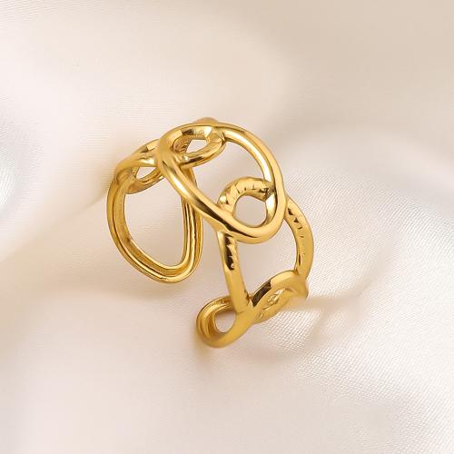 Stainless Steel Finger Ring 304 Stainless Steel 18K gold plated fashion jewelry & for woman golden Sold By PC