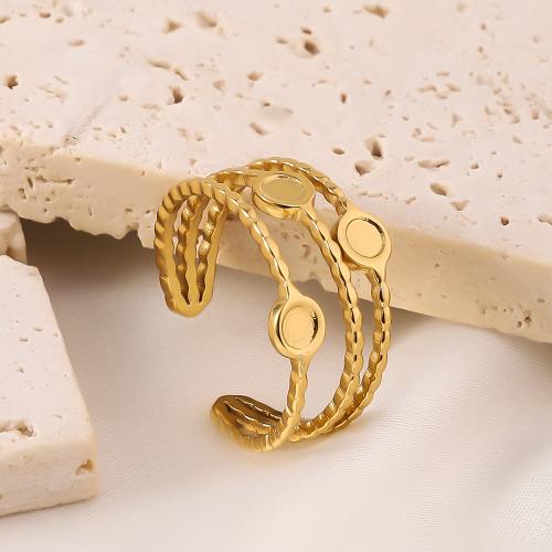 Stainless Steel Finger Ring 304 Stainless Steel 18K gold plated fashion jewelry & for woman golden Sold By PC