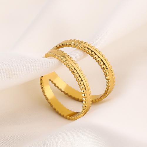 Stainless Steel Finger Ring 304 Stainless Steel 18K gold plated Adjustable & fashion jewelry & for woman golden Sold By PC