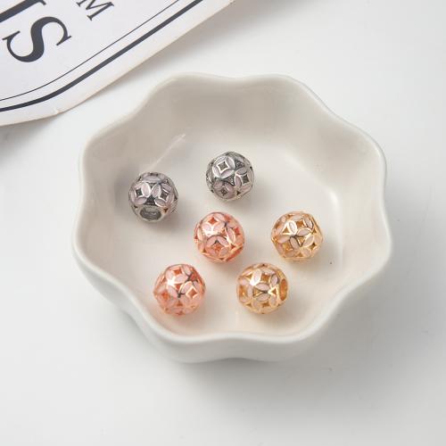 Zinc Alloy Jewelry Beads Round plated DIY nickel lead & cadmium free Sold By PC