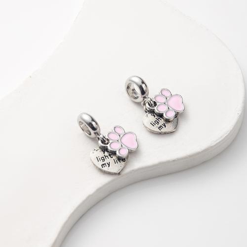 Zinc Alloy Enamel Pendants Heart silver color plated DIY nickel lead & cadmium free Sold By PC