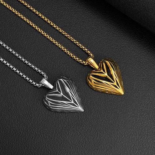 Stainless Steel Jewelry Necklace 304 Stainless Steel Heart plated fashion jewelry & for man Sold By PC