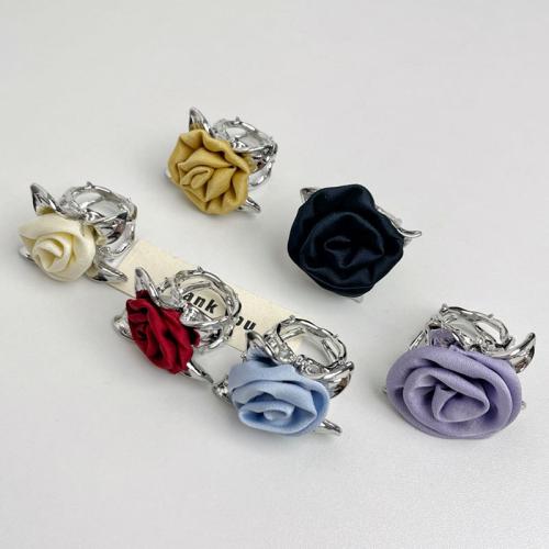 Zinc Alloy Finger Ring with Cloth plated 3D effect & for woman & hollow US Ring Sold By PC