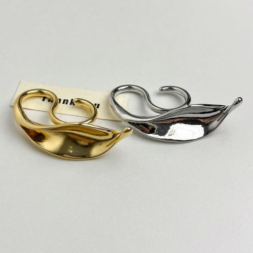 Zinc Alloy Double Chain Link Finger Ring plated fashion jewelry & for woman US Ring Sold By PC