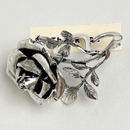 Zinc Alloy Double Chain Link Finger Ring Rose plated fashion jewelry & 3D effect & for woman US Ring Sold By PC