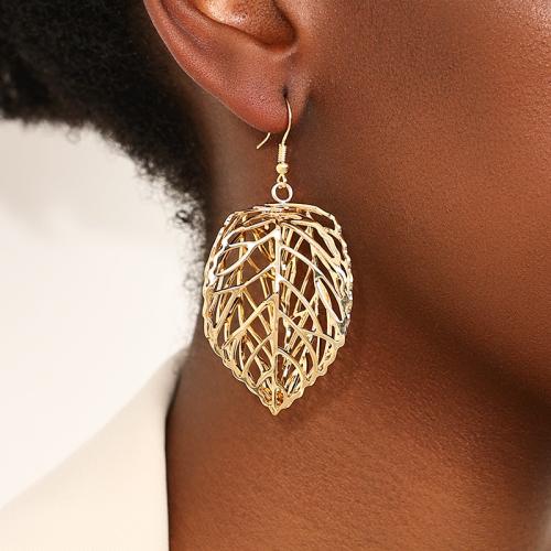 Zinc Alloy Drop Earrings plated for woman gold Sold By Pair