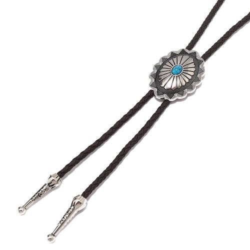 PU Leather Cord Necklace Zinc Alloy with turquoise & PU Leather handmade punk style & for man Sold By PC