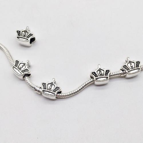 Zinc Alloy Jewelry Beads Crown antique silver color plated DIY Sold By Bag