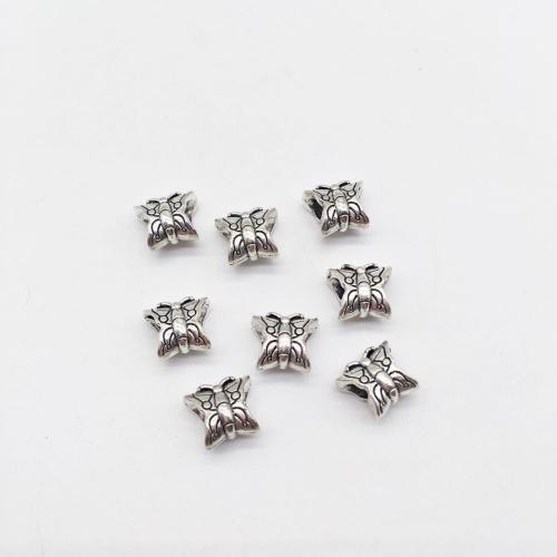 Zinklegering Animal Kralen, Zinc Alloy, Vlinder, antiek zilver plated, DIY, 12x13mm, 100pC's/Bag, Verkocht door Bag