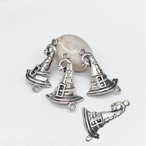 Zinc Alloy Connector Hat antique silver color plated DIY & 1/1 loop Sold By Bag