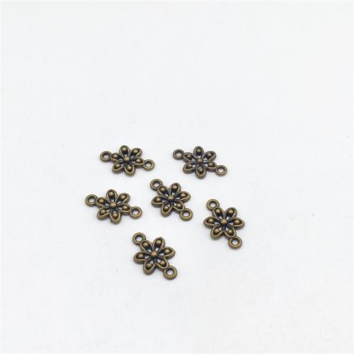 Flower Zinc Alloy Connector antique bronze color plated DIY & 1/1 loop Sold By Bag