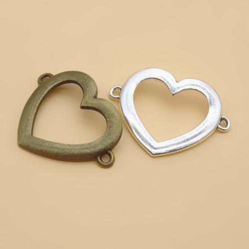 Heart Zinc Alloy Connector plated DIY & 1/1 loop Sold By Bag