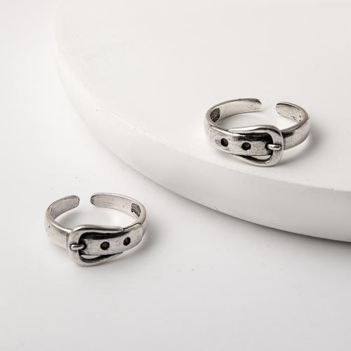 Messing Manchet Finger Ring, plated, voor vrouw, zilver, nikkel, lood en cadmium vrij, Maat:7, 2pC's/Bag, Verkocht door Bag