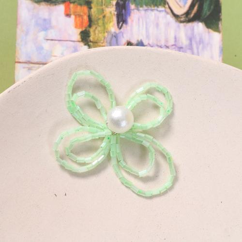 Hair Accessories DIY Findings Seedbead with Plastic Pearl Flower handmade Sold By PC