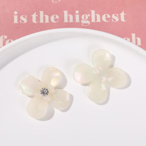 Hair Accessories DIY Findings Acetate Flower polished & with rhinestone Sold By PC