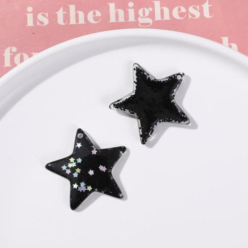 Mobile Phone DIY Decoration Resin with Sequins Star polished Jet Sold By PC